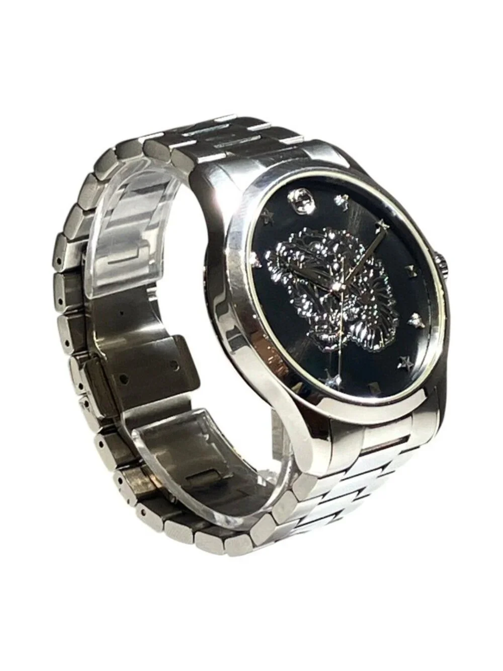 Gucci G-Timeless Watch SS Quartz Black Dial 126.4